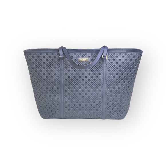 Kate Spade  Dally Newbury Lane Caining Large Tote Bag Handbag  French Navy  - Picture 2 of 16
